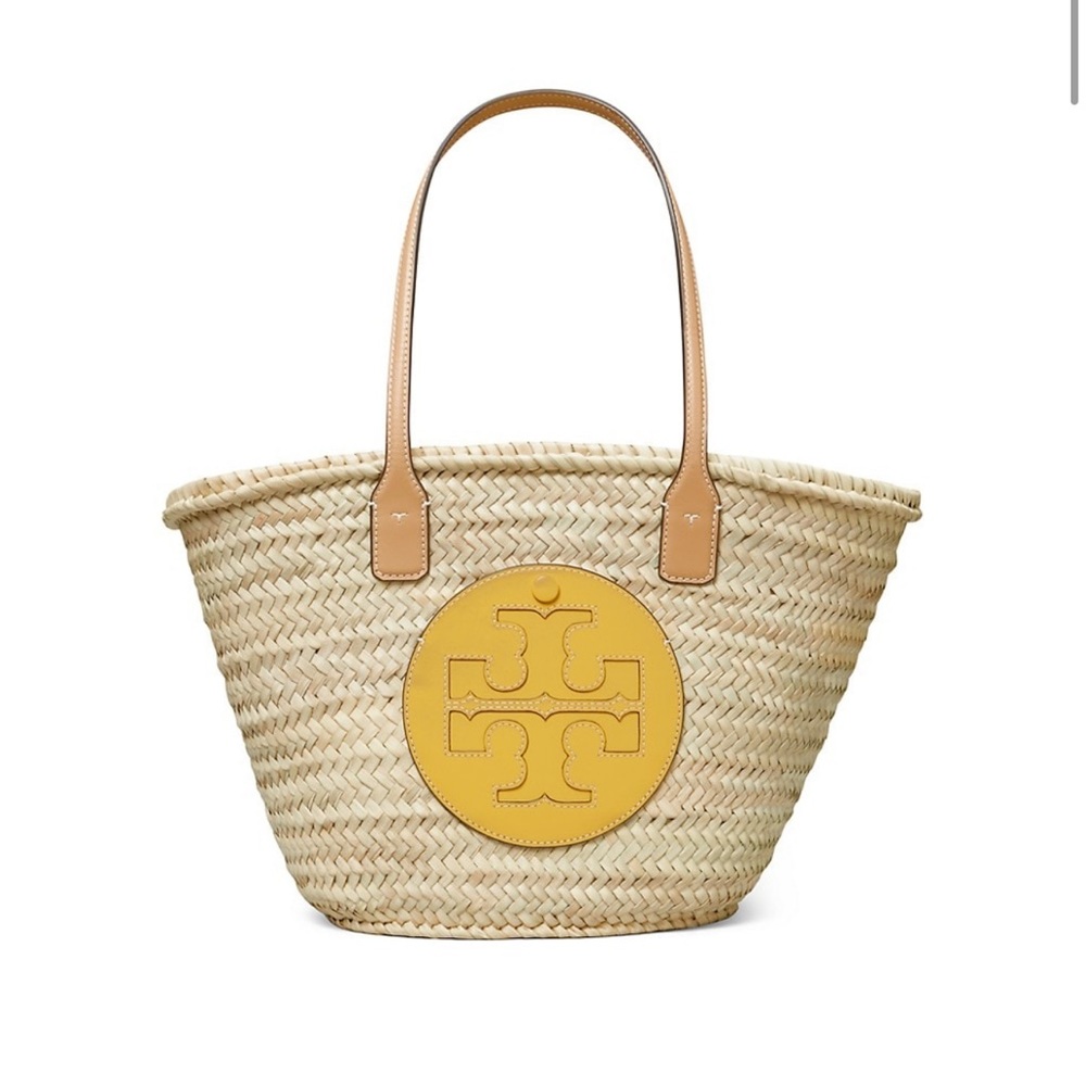 Tory Burch Tan and Yellow Tote Bag